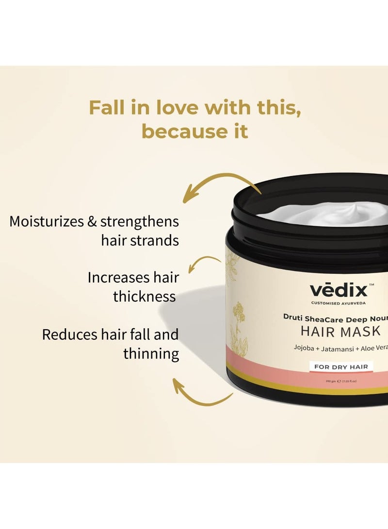 Vedix Ayurvedic Hair Mask, Customized Druti SheaCare Deep Nourish Hair Mask for Dry and Frizzy Hair with Jojoba + Jatamansi + Aloe Vera - 200gm - Image 5