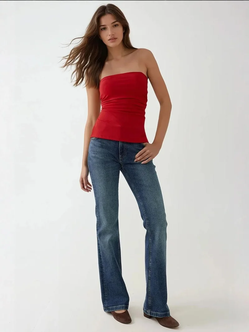 HICCUP Strapless Drapped Top