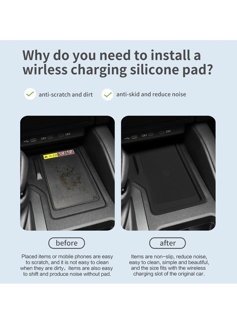 حصيرة واقية للشحن اللاسلكي للكونسول المركزي للكونسول المركزي لـ 2024 2025 تويوتا لاند كروزر برادو 250 J250 LC250 إكسسوارات سيليكون مانعة للانزلاق الداخلية (تناسب فقط الشحن اللاسلكي، القيادة اليسرى) - Image 4