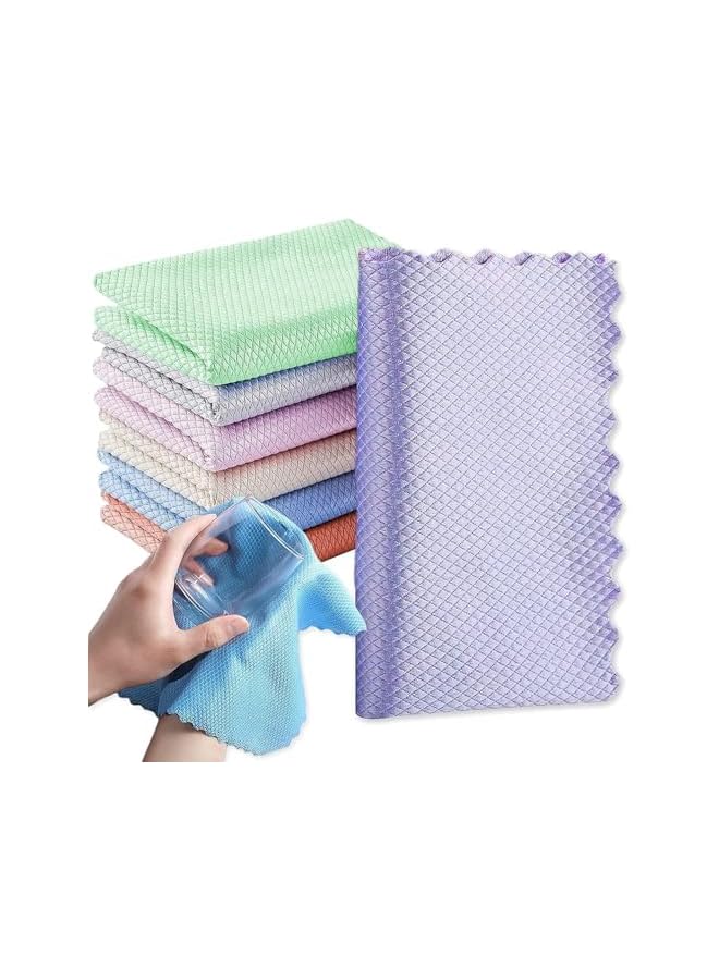 PROMASS Microfiber Cleaning Cloths Multi-Colour Pack of 10 for Glass Windows Car Kitchen Sparkling Glass and Surfaces Household Car Cleaning Towels Streak-free Towel for Glasses  - Image 4