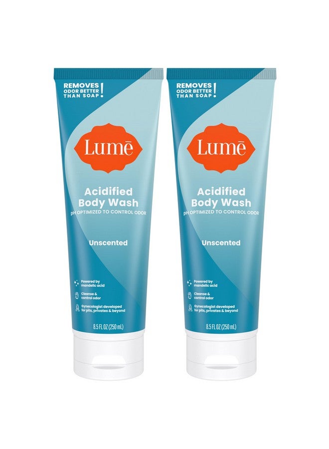 Lume Acidified Body Wash24 Hour Odor Controlremoves Odor Better Than Soapmoisturizing Formulasls Free Paraben Freesafe For Sensitive Skin8.5 Ounce (Pack Of 2)Unscented - Image 1