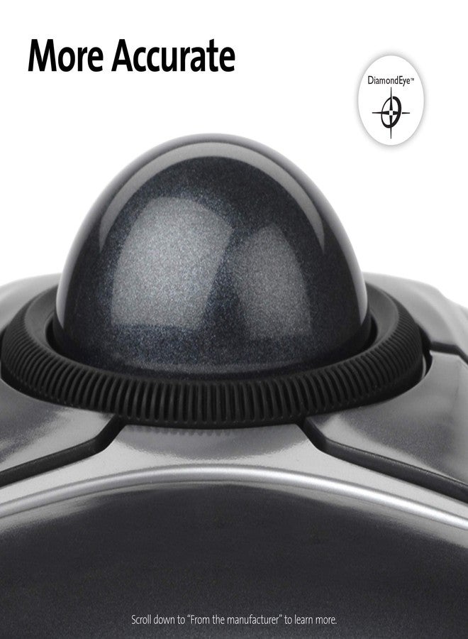 كينغستون فأرة كينسينغتون إكسبرت تراكبول (K64325)، أسود فضي، 5 بوصات عرض × 5.75 بوصة عمق × 2.5 بوصة ارتفاع - Image 3