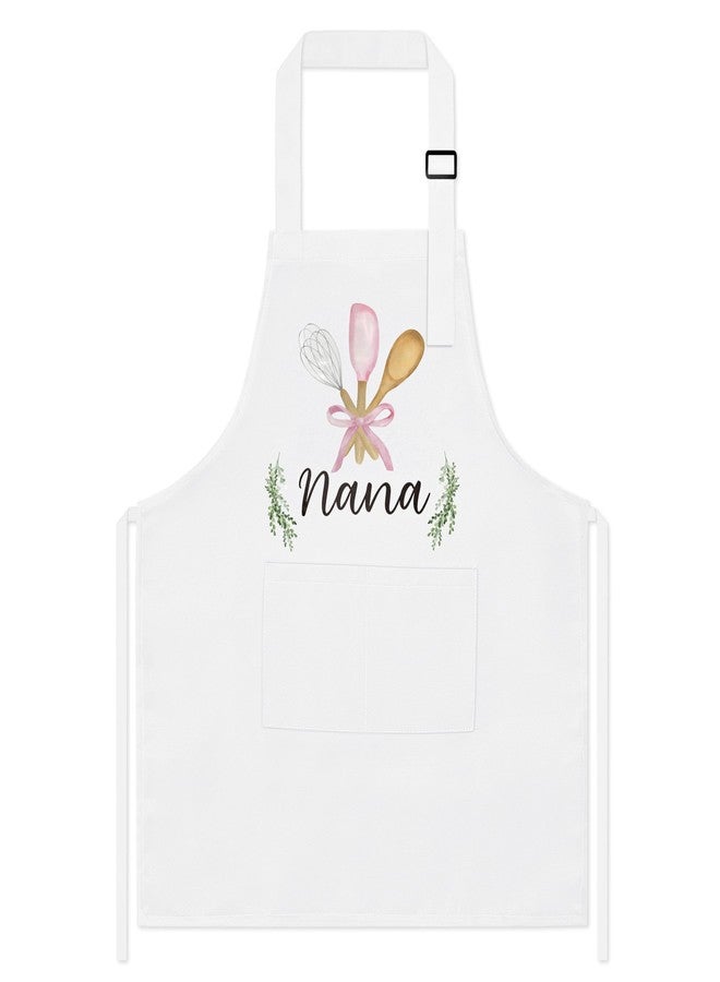 GROBRO7 Grandma Kitchen Apron Gifts - Mother's Gifts Nana Flower Pattern Adjustable Kitchen Woman Adult Size Waterproof Aprons with 2 Pockets for Dress up Birthday Baking Cooking Painting Training - Image 1