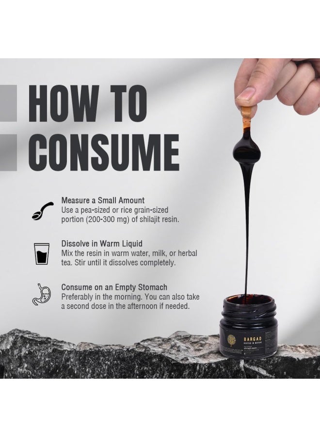 BARGAD Pure Himalayan Shilajit Resin High Potency For Men & Women | Lab Tested | Gold Grade 100% Pure Shilajit With Fulvic Acid & 85+ Trace Minerals For Energy Boost & Immune Support | 30 Gm - Image 3