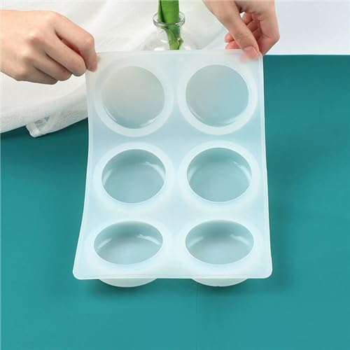 MoldBerry Silicone Soap Mold | 6 Cavity Round Soap Mould | Versatile Soap Mold for Crafting | Circular Soap Tray for Soap Making, Homemade Soap, Bath Bomb, Soap Bars (Multicolor – PK1) - Image 4