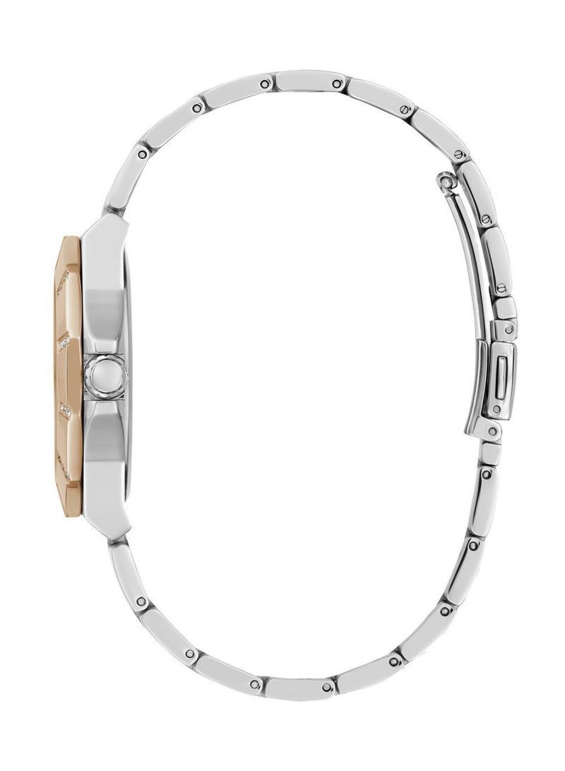 GUESS ساعة GUESS النسائية باللون الذهبي الوردي متعددة الوظائف ثنائية اللون - GW0616L3 - Image 3