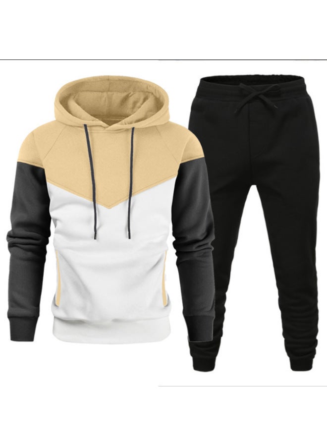 نيو هودي جديد للرجال مجموعة شبابية عصرية رياضية عادية بألوان متباينة مع قلنسوة - Image 3