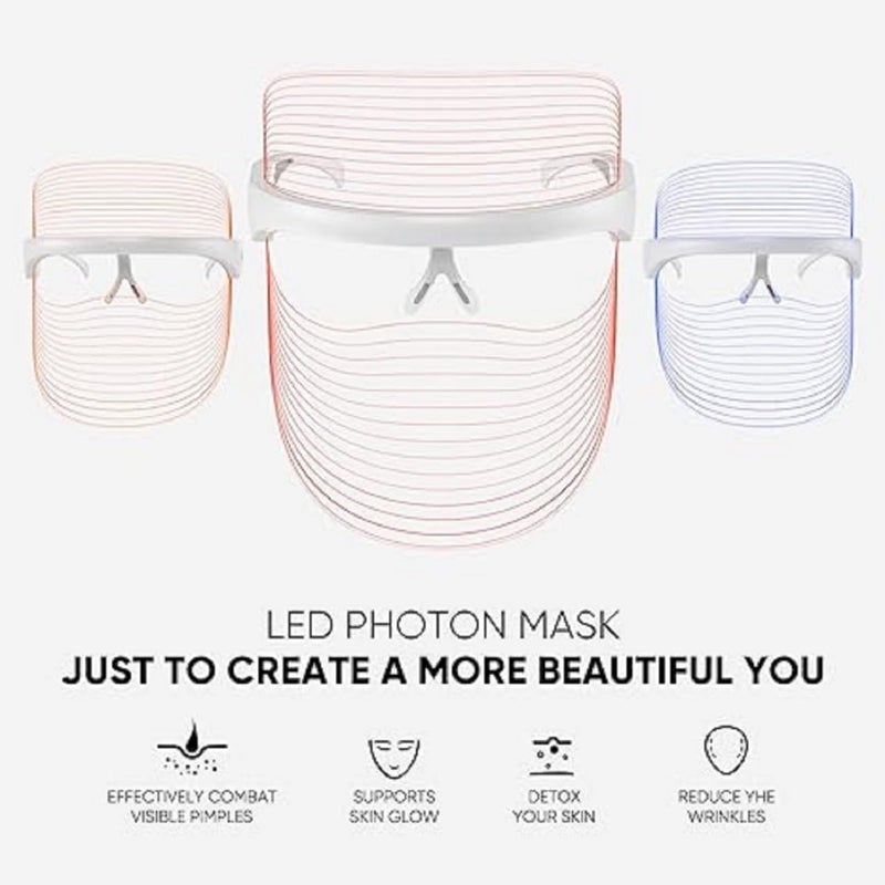 SIMESTICH LED Beauty Mask Unisex 3in1 Dynamic Light Therapy Facial Mask AntiAcne AntiAging Skin Rejuvenation Red Blue Orange LED Light Treatment for All Skin Types - Image 4
