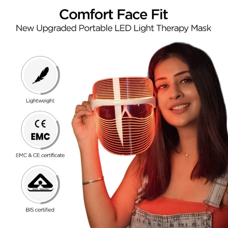 SIMESTICH LED Beauty Mask Unisex 3in1 Dynamic Light Therapy Facial Mask AntiAcne AntiAging Skin Rejuvenation Red Blue Orange LED Light Treatment for All Skin Types - Image 3