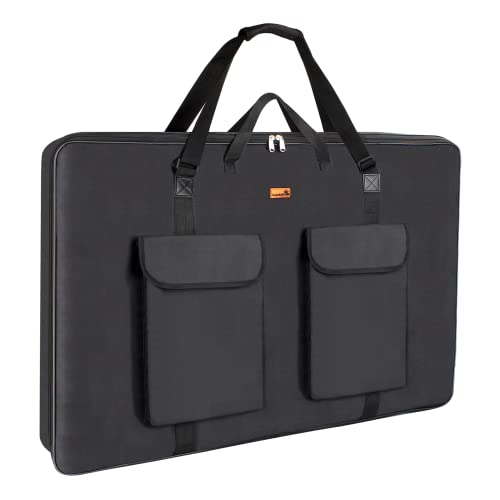 TreochtFUN Art Portfolio 23 X 31, Portfolio Case A2 Heavy duty Portfolio Folder for Artwork With Shoulder Strap, Art Supply Bag For Large Painting Board Supplies .(Black) - Image 1