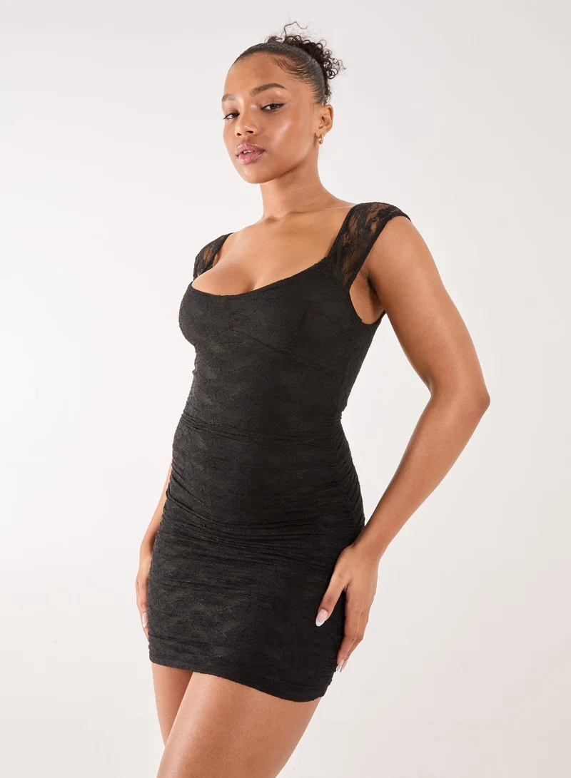 Pink Vanilla Lace Sweetheart Mini Dress