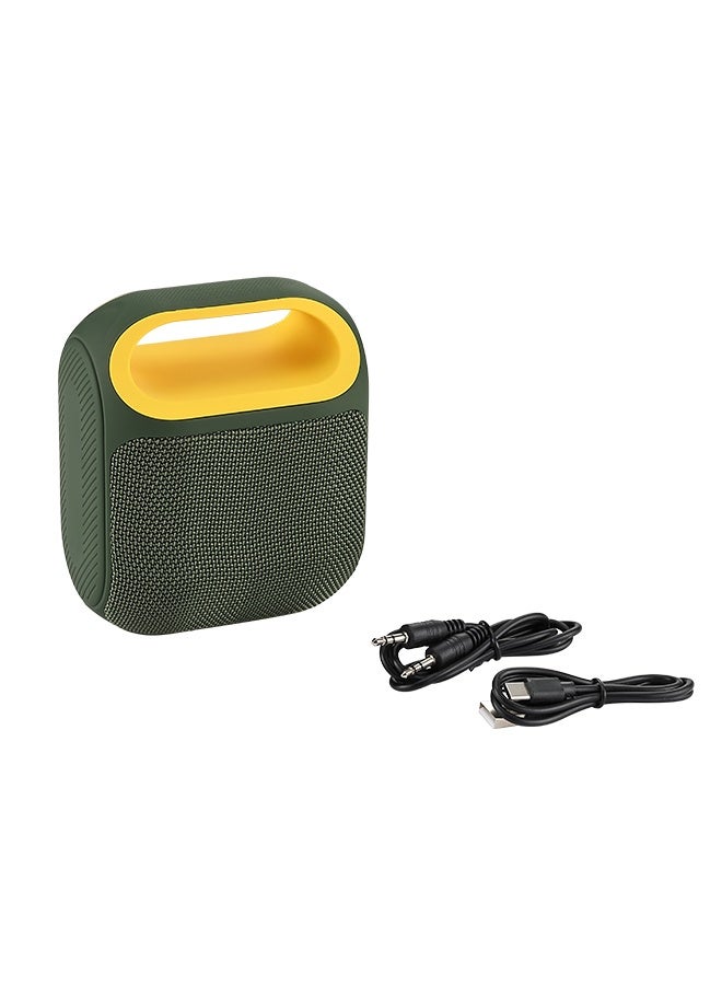 LAWAZIM Waterproof Bluetooth Speaker - 10W Green Color - Portable Wireless Speaker with Dual-Sided Sound, TF/USB/FM/AUX Playback, and Type-C Charging - for Travel, Outdoor Use, and Home Entertainment - Image 4