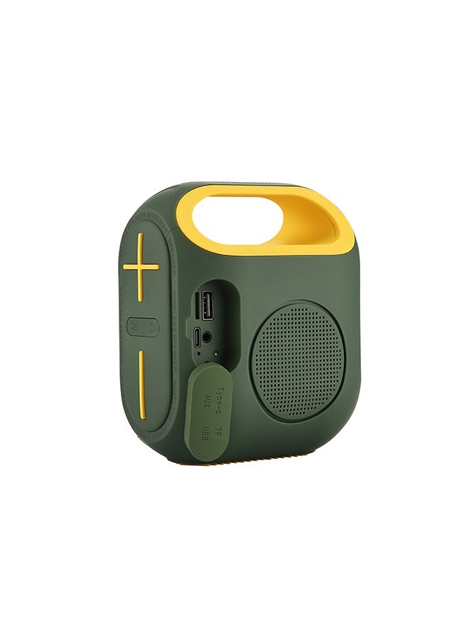 LAWAZIM Waterproof Bluetooth Speaker - 10W Green Color - Portable Wireless Speaker with Dual-Sided Sound, TF/USB/FM/AUX Playback, and Type-C Charging - for Travel, Outdoor Use, and Home Entertainment - Image 2