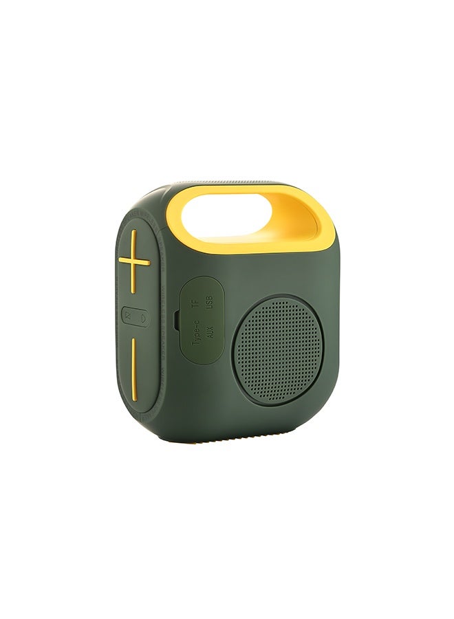 LAWAZIM Waterproof Bluetooth Speaker - 10W Green Color - Portable Wireless Speaker with Dual-Sided Sound, TF/USB/FM/AUX Playback, and Type-C Charging - for Travel, Outdoor Use, and Home Entertainment - Image 5