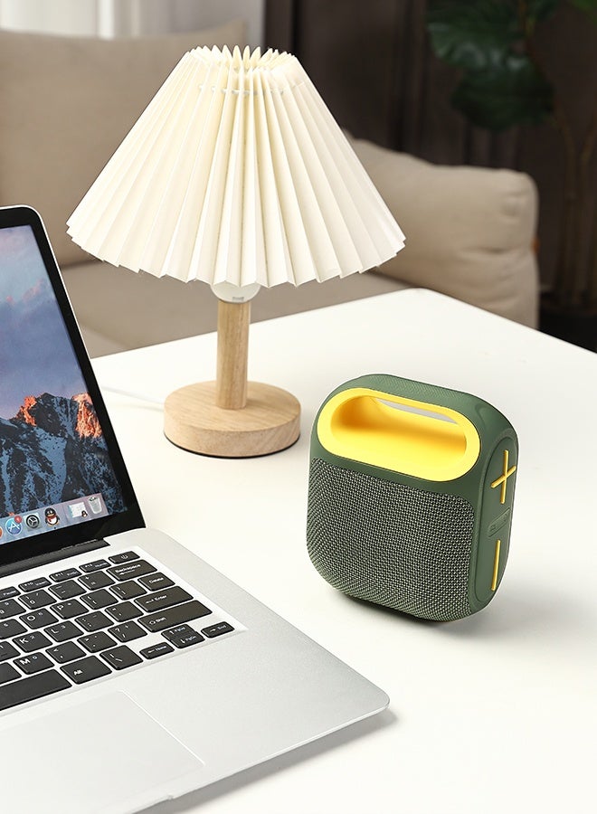 LAWAZIM Waterproof Bluetooth Speaker - 10W Green Color - Portable Wireless Speaker with Dual-Sided Sound, TF/USB/FM/AUX Playback, and Type-C Charging - for Travel, Outdoor Use, and Home Entertainment - Image 3