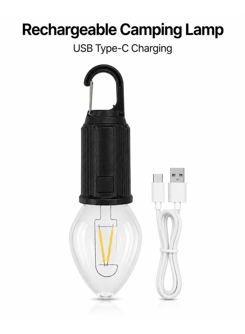 USB Type-C Rechargeable Outdoor Camping Light Warm LED Portable Hanging Lantern For Camping Emergency Garden Hiking - Image 2