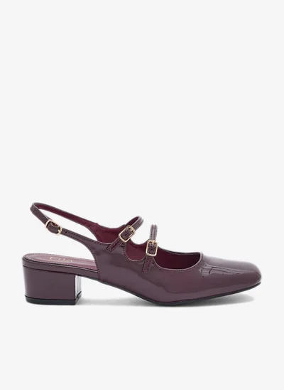 ELLA Double Buckle Mary Jane Block Heel Pump