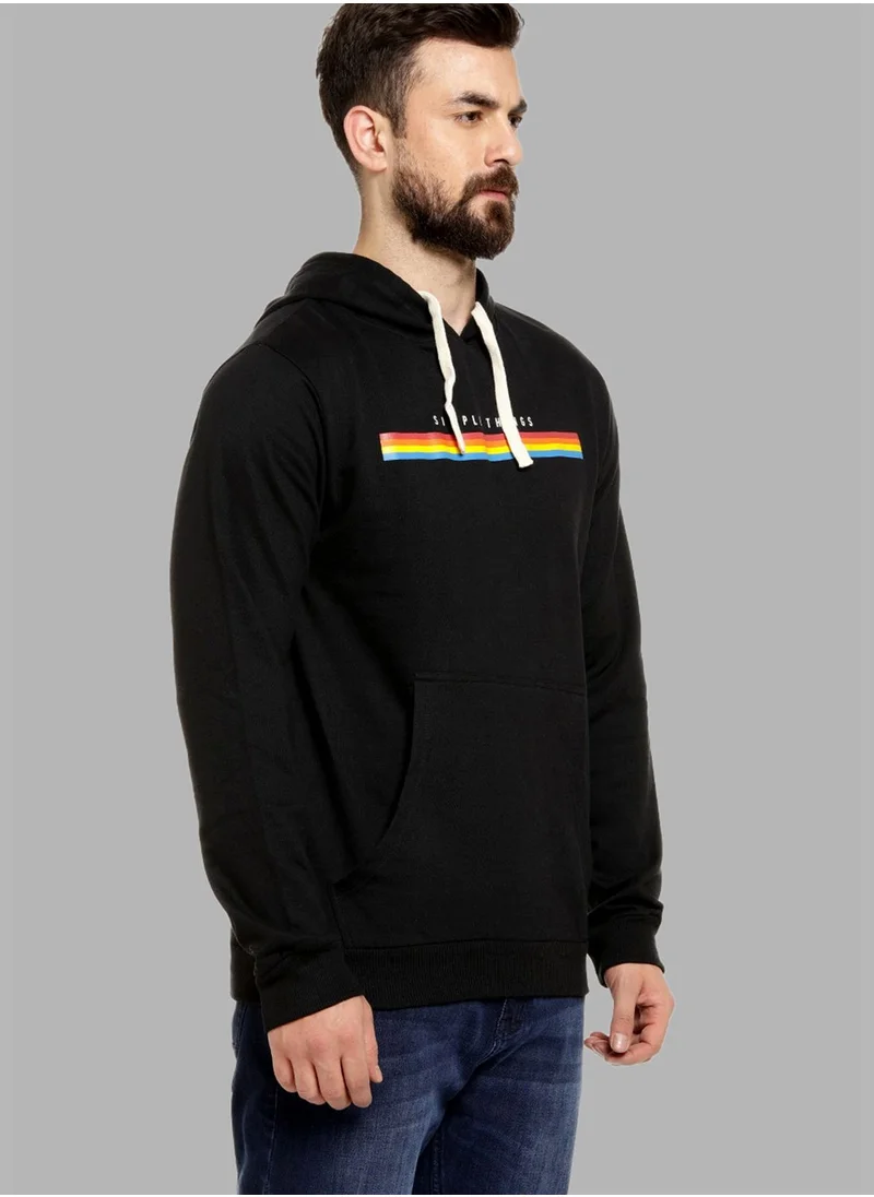 Campus Sutra Front Pocket Printed Hoodie