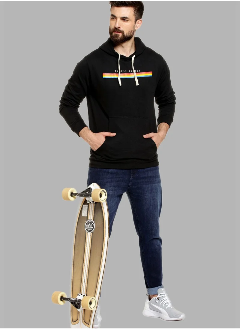 Campus Sutra Front Pocket Printed Hoodie