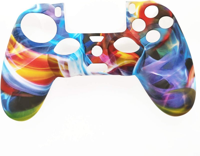 Asokex Silicone Skin Cover for Ps4 Controller (1pc Anti-Slip Case, 1 Pair L2 R2 Trigger Extender, 4pcs Thumb Grips,4pcs LED Light Bar Decal) Protector for DualShock PS4/ Slim/Pro Controller (Multicolor) - Image 5