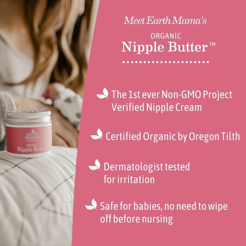 Earth Mama Organic Nipple Butterâ„¢ | Nipple Cream Safe for Breastfeeding | Postpartum Essentials for Nursing | Non Lanolin Nipple Cream, 2-Fluid Ounce - Image 5