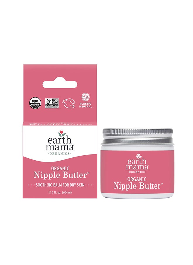Earth Mama - Earth Mama Organic Nipple Butter™ | Nipple Cream Safe for Breastfeeding | Postpartum Essentials for Nursing | Non Lanolin Nipple Cream, 2-Fluid Ounce - Image 1