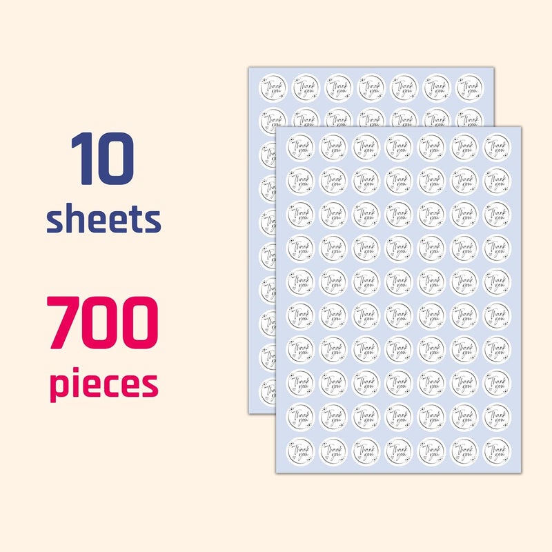TownStix 700 Pieces 1 inch  Thank You Stickers Labels for Small Business Packaging - Image 3