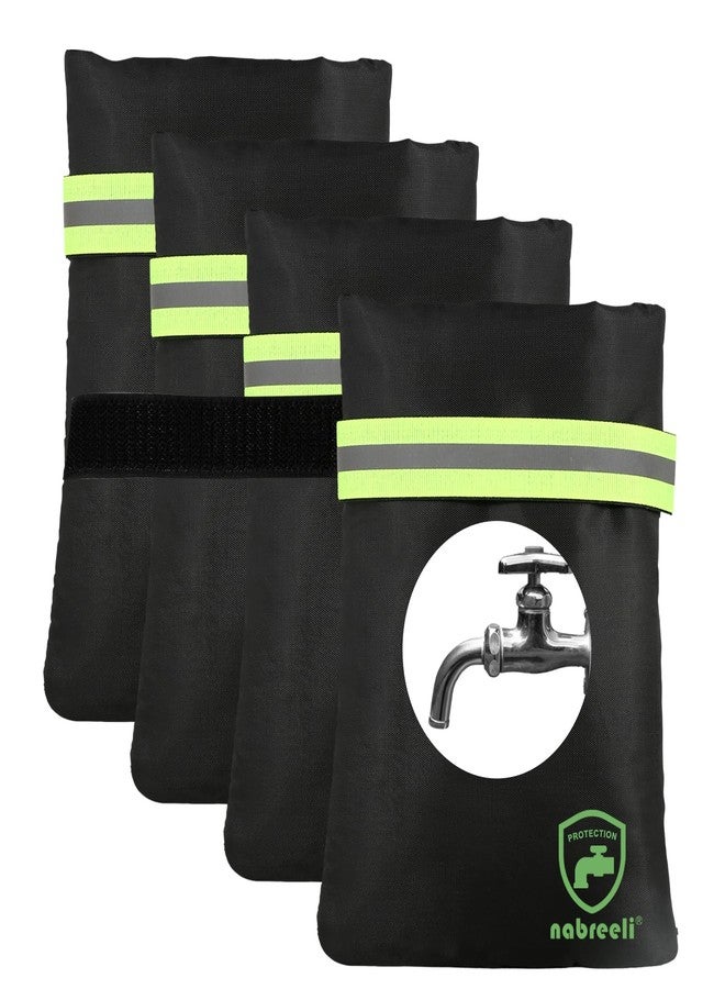 nabreeli 4Pack Outdoor Faucet Covers for Winter Freeze Protection, 8.5″x5.9″x1.9″ Thicker Hose Bib Insulation Cover Waterproof & Frost Free Outside Spigot Cover Winter Insulated Covers with Reflective Strips - Image 1