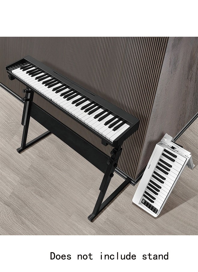 Generic - 61-Key Foldable Piano with Bluetooth MIDI – Portable Electronic Keyboard for Beginners and Adults, Black - Image 1