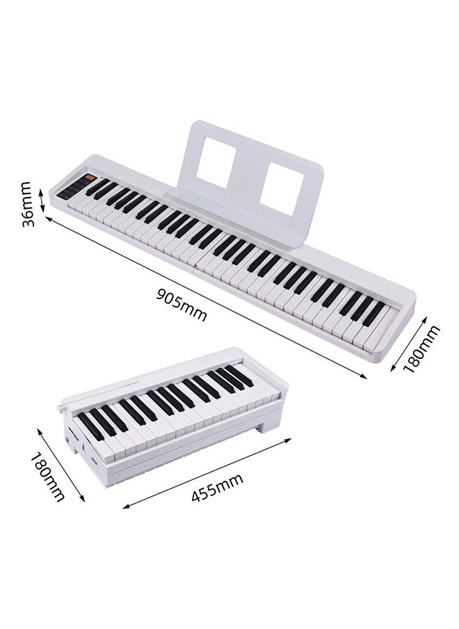 Generic - 61-Key Foldable Piano with Bluetooth MIDI – Portable Electronic Keyboard for Beginners and Adults, Black - Image 1