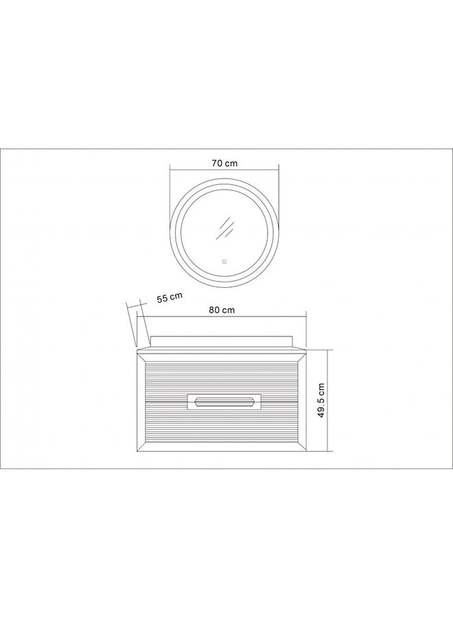 DANUBE HOME خزانة حمام ميلانو مع خزانة مرآة – مجموعة خزانة حوض مثبتة على الحائط مع تخزين، تصميم عصري، أدراج بطيئة الإغلاق وتشطيب أنيق – موفر أنيق للمساحة L80XW55XH48 - Image 2