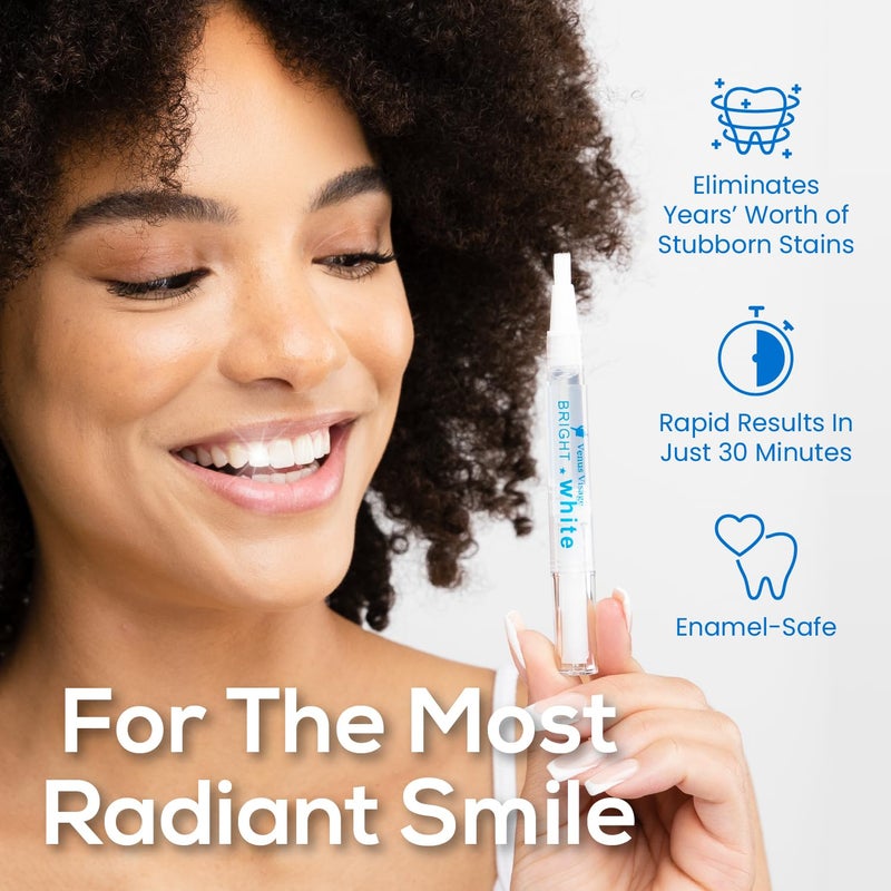 Venus Visage Teeth Whitening Pen, 40+ Uses - Teeth whitening Gel with Professional Formulation and Ingredients - Best Teeth Whitener Overnight and No Tooth Sensitivity (Mint) (0.10 Fl Oz (Pack of 4)) - Image 2
