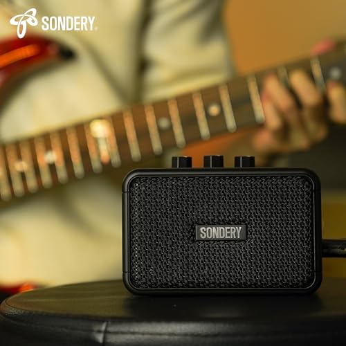 Sondery Mini Guitar Amp for Electric Guitars 5W Two Speakers Rechargeable Portable Pratice Small Amplifier with Overdrive/Clean Effects and Bluetooth - Image 2