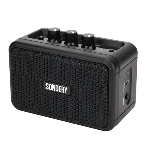 Sondery Mini Guitar Amp for Electric Guitars 5W Two Speakers Rechargeable Portable Pratice Small Amplifier with Overdrive/Clean Effects and Bluetooth - Image 1