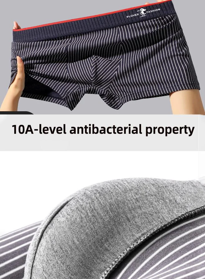 Take Two  Men 4-Pack Multi-Striped Cotton Trunks for Men | Best Price UAE