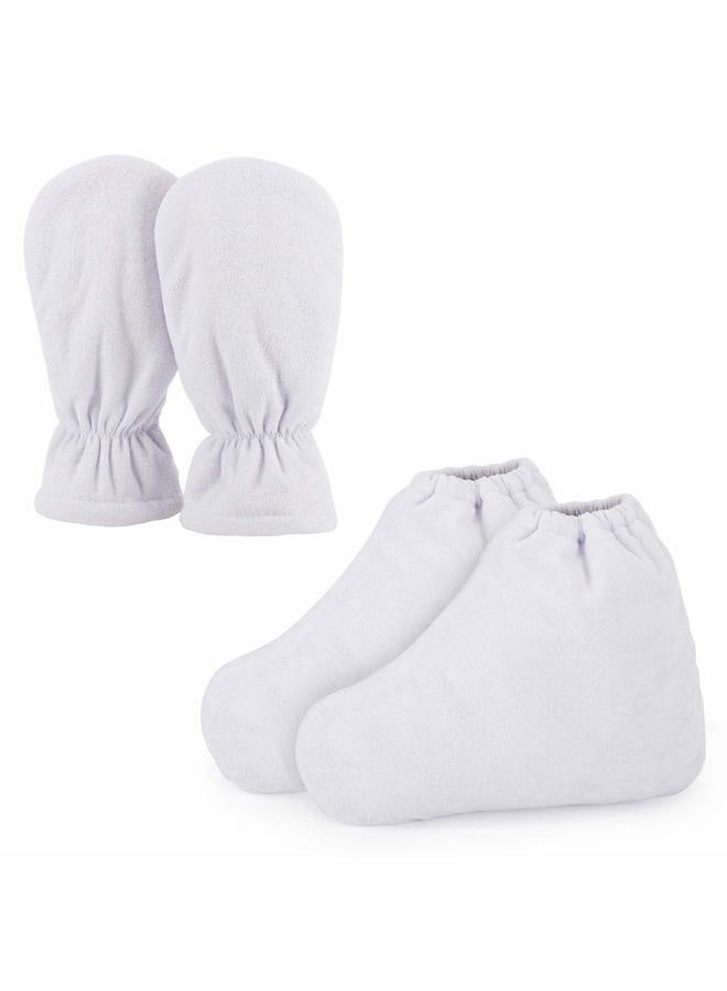 Segbeauty Paraffin Bath Mitts, Segbeauty Thick Snug Elastic Opening Paraffin Wax Glove and Bootie with Double Terry Clothes for Heat thera-py, Hand and Foot Bags for Thermal SPA treat-ment, Paraffin Machine - Image 1