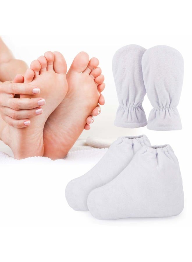 Segbeauty Paraffin Bath Mitts, Segbeauty Thick Snug Elastic Opening Paraffin Wax Glove and Bootie with Double Terry Clothes for Heat thera-py, Hand and Foot Bags for Thermal SPA treat-ment, Paraffin Machine - Image 2
