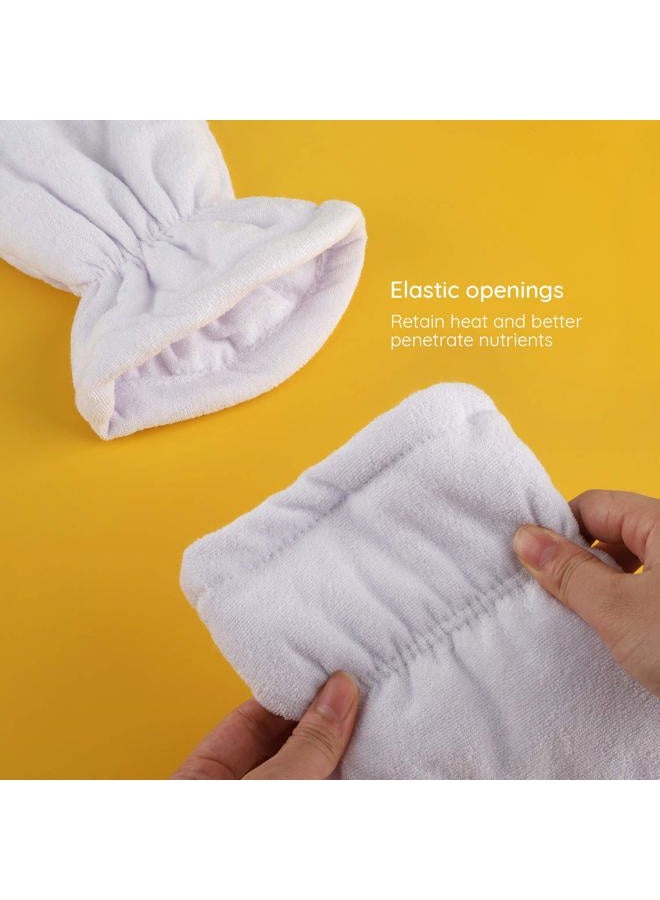Segbeauty Paraffin Bath Mitts, Segbeauty Thick Snug Elastic Opening Paraffin Wax Glove and Bootie with Double Terry Clothes for Heat thera-py, Hand and Foot Bags for Thermal SPA treat-ment, Paraffin Machine - Image 3