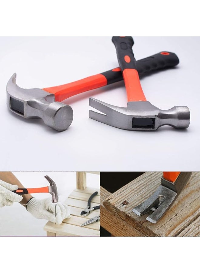 500g Curved Claw Hammer with Plastic Black and Orange Handle - Image 2