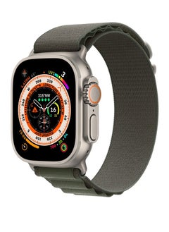 YOMNA Nylon Compatible with Apple Watch Bands 49mm, Soft and Breathable Nylon G-hook Loop Buckle Watch Strap, Suitable for Apple watch Ultra Series 8 (Green) Adjustable Size