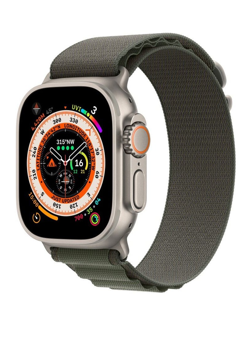 YOMNA - YOMNA Nylon Compatible with Apple Watch Bands 49mm, Soft and Breathable Nylon G-hook Loop Buckle Watch Strap, Suitable for Apple watch Ultra Series 8 (Green) Adjustable Size - Image 1