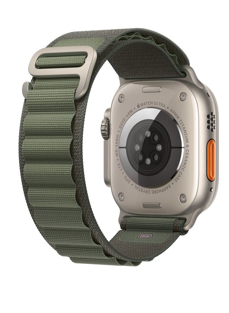 YOMNA - YOMNA Nylon Compatible with Apple Watch Bands 49mm, Soft and Breathable Nylon G-hook Loop Buckle Watch Strap, Suitable for Apple watch Ultra Series 8 (Green) Adjustable Size - Image 1