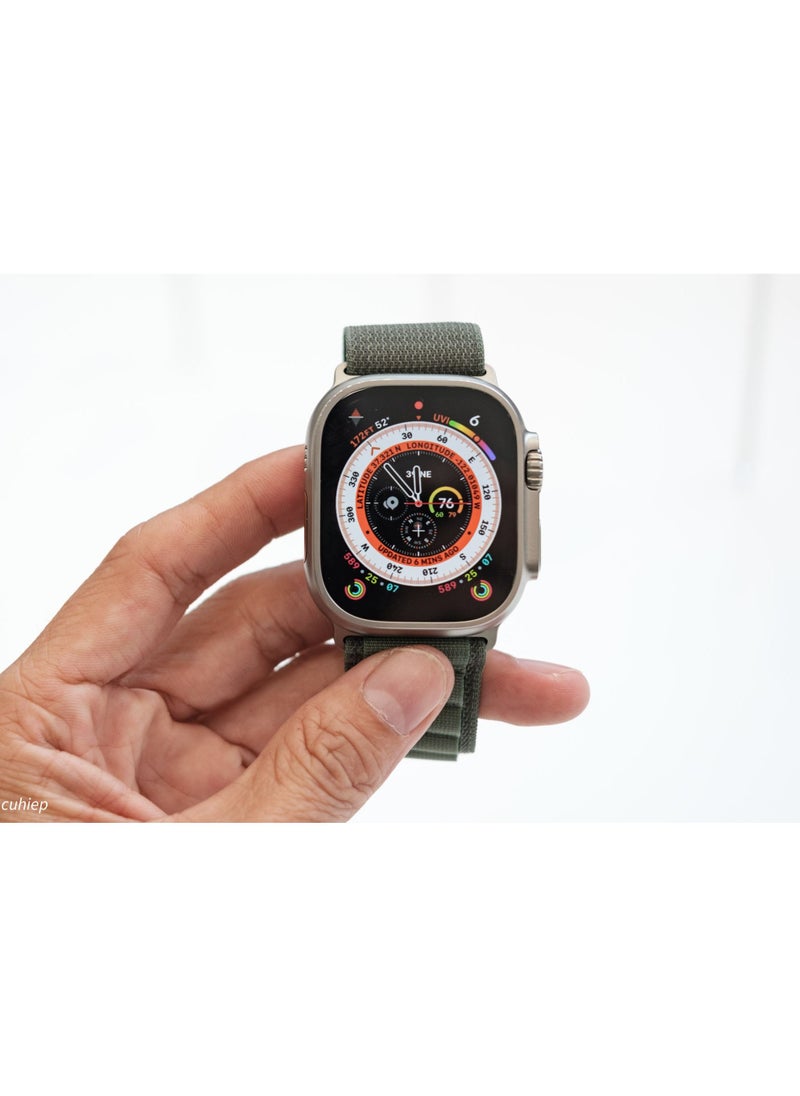 YOMNA - YOMNA Nylon Compatible with Apple Watch Bands 49mm, Soft and Breathable Nylon G-hook Loop Buckle Watch Strap, Suitable for Apple watch Ultra Series 8 (Green) Adjustable Size - Image 1