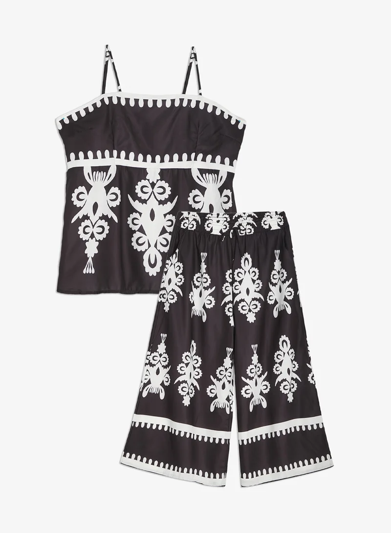 Ella Plus Printed Top & Pant Set