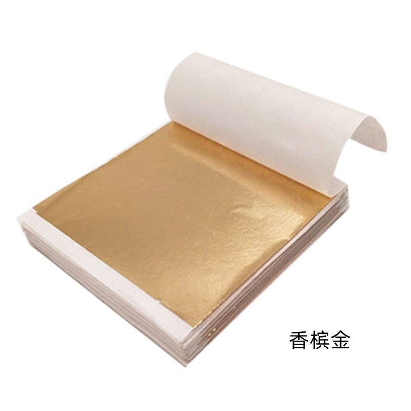 Taiwan Gold Foil Paper Buddha Statue Gold Foil Paper Glue Color Foil Furniture Lighting Crafts 100 Sheets Of Electrochemical Aluminum - Image 5