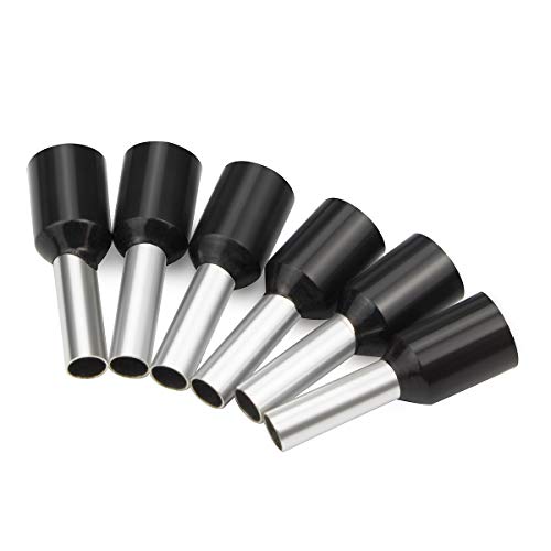 XHF 1000 PCS AWG 14/2.5mm² Wire Ferrules Insulated Copper Crimp Connectors, Crimp Pin Cord End Terminals Black - Image 2