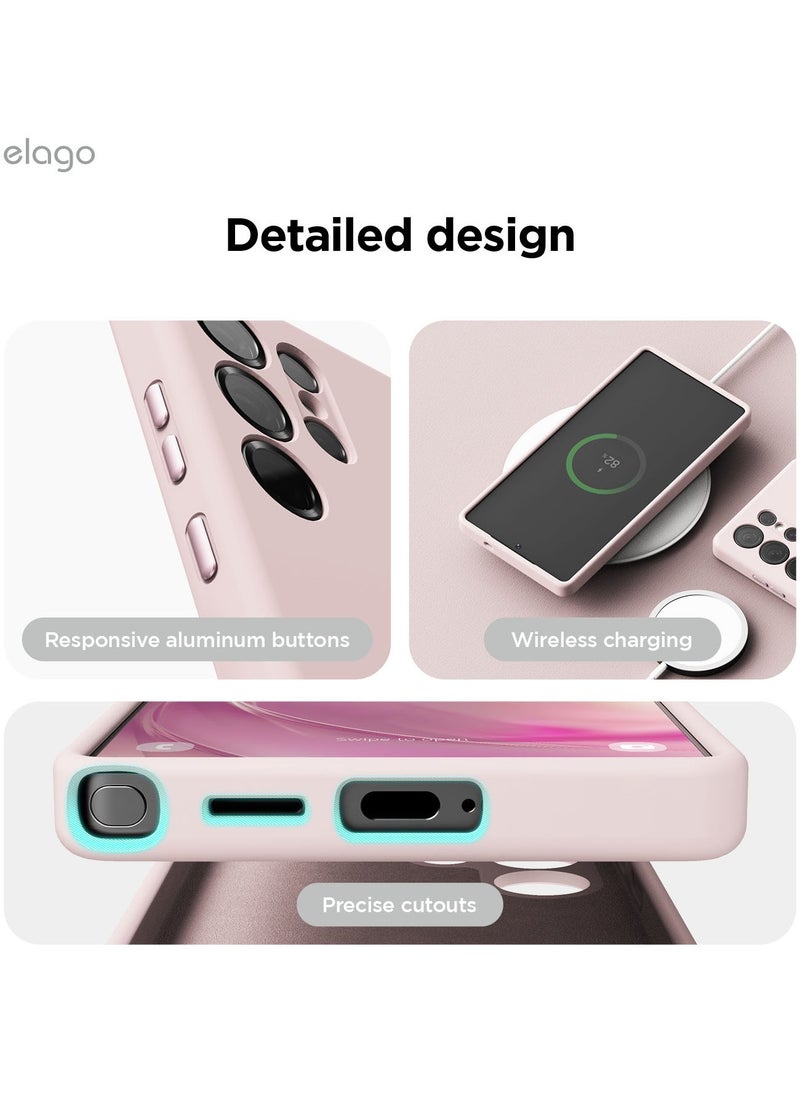 Elago - Magnetic Liquid Silicone for Samsung Galaxy S25 Ultra Case Cover Compatible with MagSafe Shockproof - Lovely Pink - Image 1