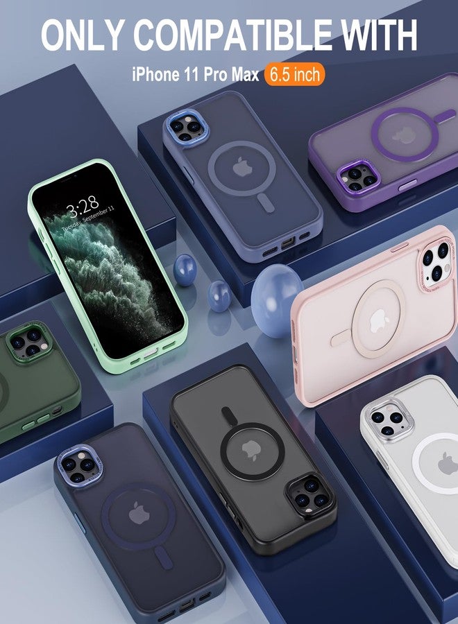 Hython Case for iPhone 11 Pro Max Case Magnetic Translucent Matte Phone Cases 6.5" [Compatible with MagSafe] Thin Slim Fit Shockproof Bumper Hard Protective Cover for Women Men Girls, Frosted Black - Image 2