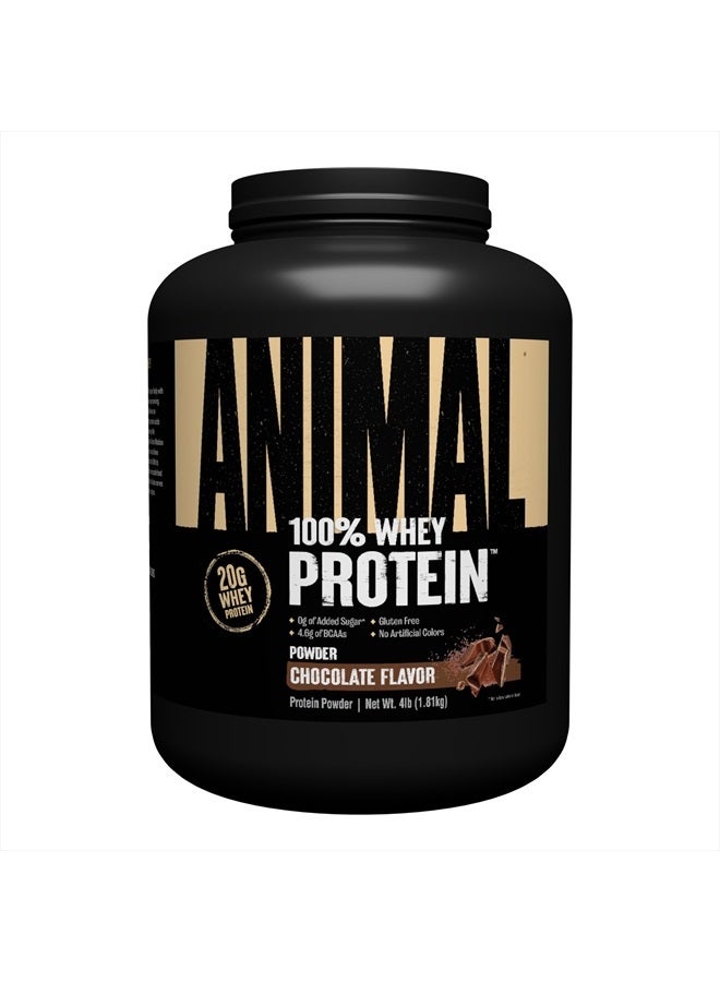 ANIMAL مسحوق بروتين مصل اللبن 100% - مزيج مصل اللبن قبل أو بعد التمرين، أو للتعافي أو لتعزيز البروتين في أي وقت - قليل السكر - شوكولاتة، 4 رطل (قد يختلف التغليف) - Image 1