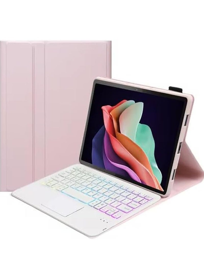 General Arabic and English Backlit Keyboard Case Compatible with Honor Pad X8a 11 Inch (2024), with Magnetic Removable Wireless Colorful Backlit Touch Keyboard and Protective Case 